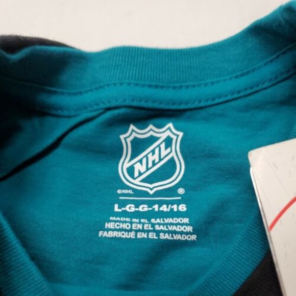 NWT San Jose Sharks Hockey NHL Long Sleeve Shirt Youth Large 14/16 New With Tags - Picture 7 of 7